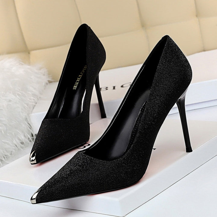 Shimmer Fang | Pointed-Toe Sequin Stiletto Heels