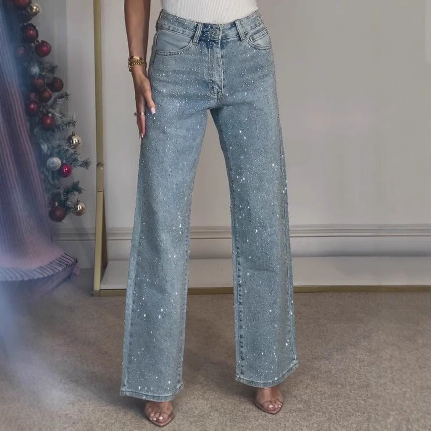 High-Waist Straight-Leg Trousers