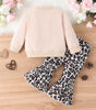 Parent-child Clothes Suit Clothes Girls' Sweater Top Leopard Print Bell-bottom Pants