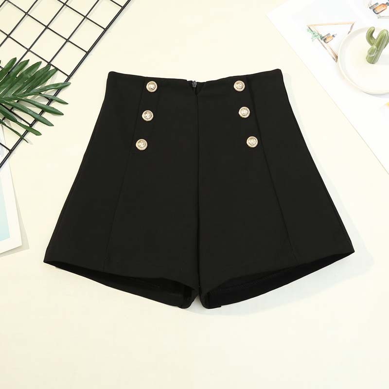 Double Breasted Shorts Female High Waist Casual Shorts