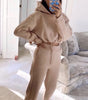 Two-Piece Tracksuit with Hoodie - Women's Casual Fitness Sportswear