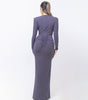 Fashion Deep V-neck Ribbon Slit Slim-fitting Dress