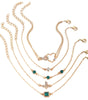 Bohemian 5 stück Grün Kristall Armbänder Schmuck Set Für Frauen Herz Armband Hochzeit Engagement Armband Mode Schmuck
