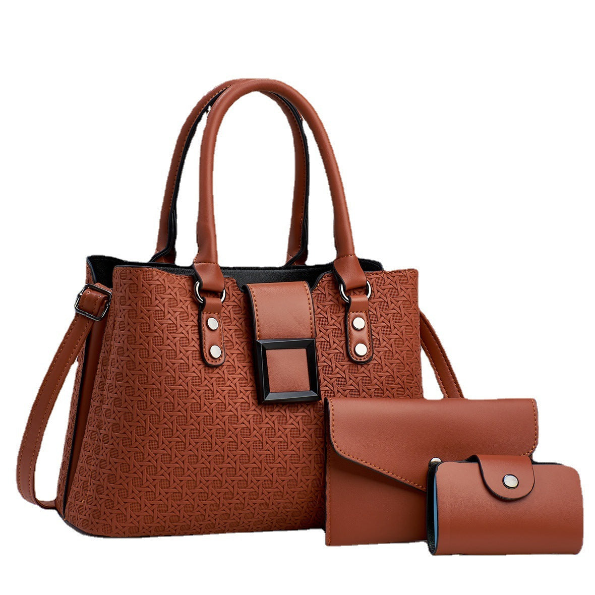 Three-Piece Textured Women's Crossbody Bag Set