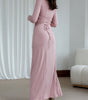 Slim-Fit Asymmetric Split Long Sleeve Dress
