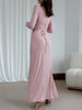 Slim-Fit Asymmetric Split Long Sleeve Dress