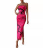 Women's Clothing Slit Hemline At Hem Sleeveless Printed Dress
