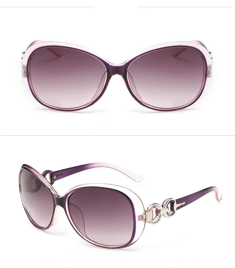 Round face slimming fashion sunglasses lady