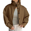 Khaki Lapel Simple Single-breasted Coat