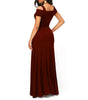 Solid Color V-neck Sexy Strapless Split Slim Fit Party Dress