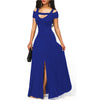 Solid Color V-neck Sexy Strapless Split Slim Fit Party Dress