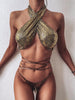 Bikini sexy bikini hot style snake print fabric strappy swimsuit