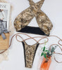 Bikini sexy bikini hot style snake print fabric strappy swimsuit