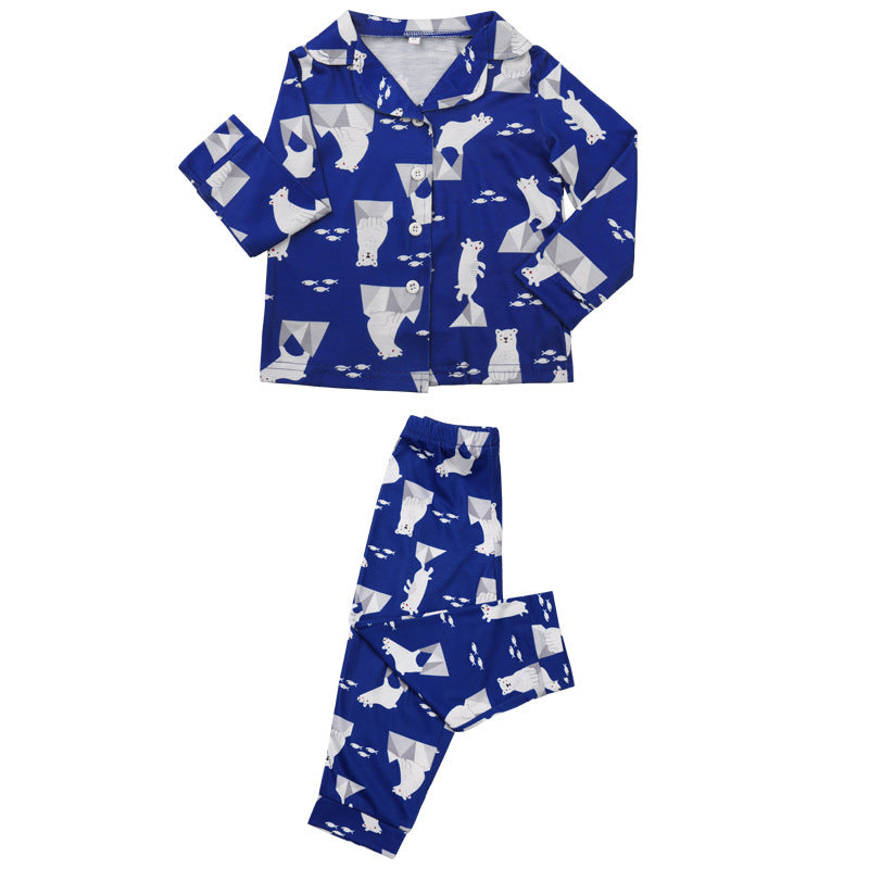 Casual Printing Two-Piece Pajamas Parent-Child Wear