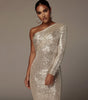 One-Shoulder Sequin Evening Dress – Sexy & Elegant