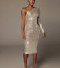 One-Shoulder Sequin Evening Dress – Sexy & Elegant