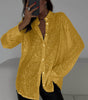 Sequin Long-Sleeve Party Top – Women's Street-Style Lapel Shirt