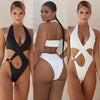 Cross-Hollow One-Piece Swimsuit