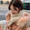 All-match Knitted Scarf For Women Pure Color Warm Keeping Small Scarf