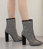 Rhinestone High Heel Boots