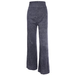 Silber glänzende Hose mit weitem Bein