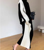 Turtleneck Long-sleeved Knitted Top Two-piece Set