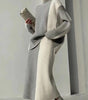 Turtleneck Long-sleeved Knitted Top Two-piece Set