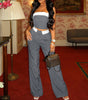 Contrast Color Vest Wide-leg Suit Pants Fashion Casual Two-piece Suit