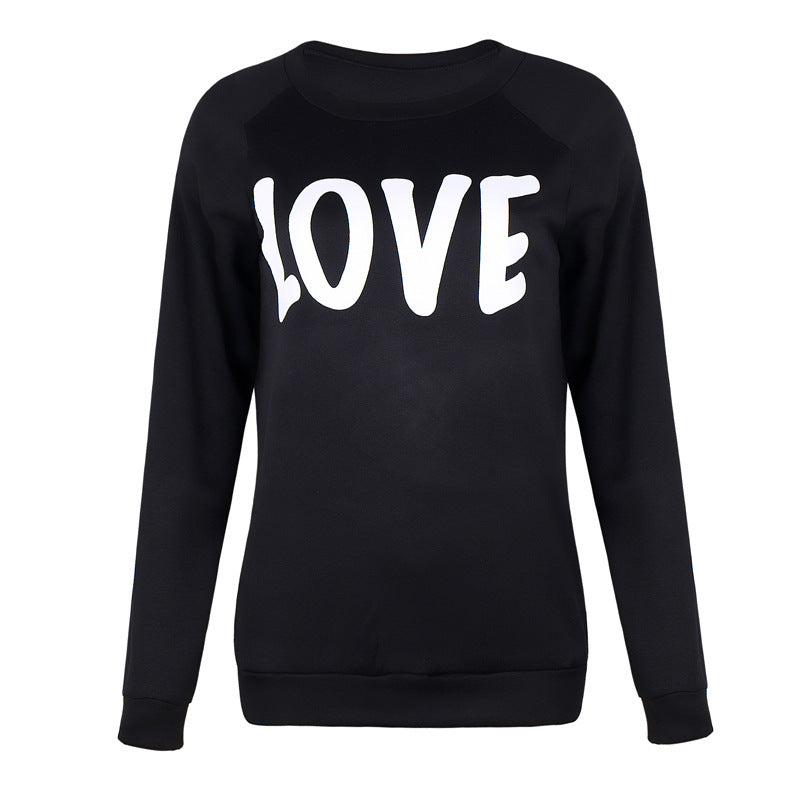 Long sleeve round neck letter LOVE parent-child sweater