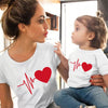 Love round neck print couple parent-child outfit