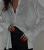 Sequin Long-Sleeve Party Top – Women's Street-Style Lapel Shirt