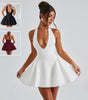 Sexy Deep V-neck Halter Dress Ins Fashion Slim Short Dress For Party
