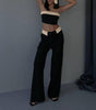 Contrast Color Vest Wide-leg Suit Pants Fashion Casual Two-piece Suit
