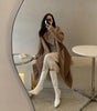 Square-Toe Knee-High Stretch Boots