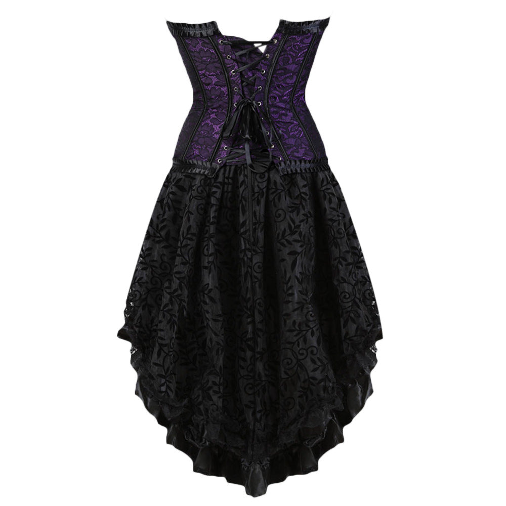 Classic Flounce Body Shaping Two-piece Suits Long Dress