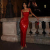 Personality Street Sequined Square Collar Sling Party Dress