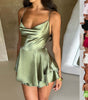Sexy Satin Suspender Dress - Backless Lace-Up A-Line