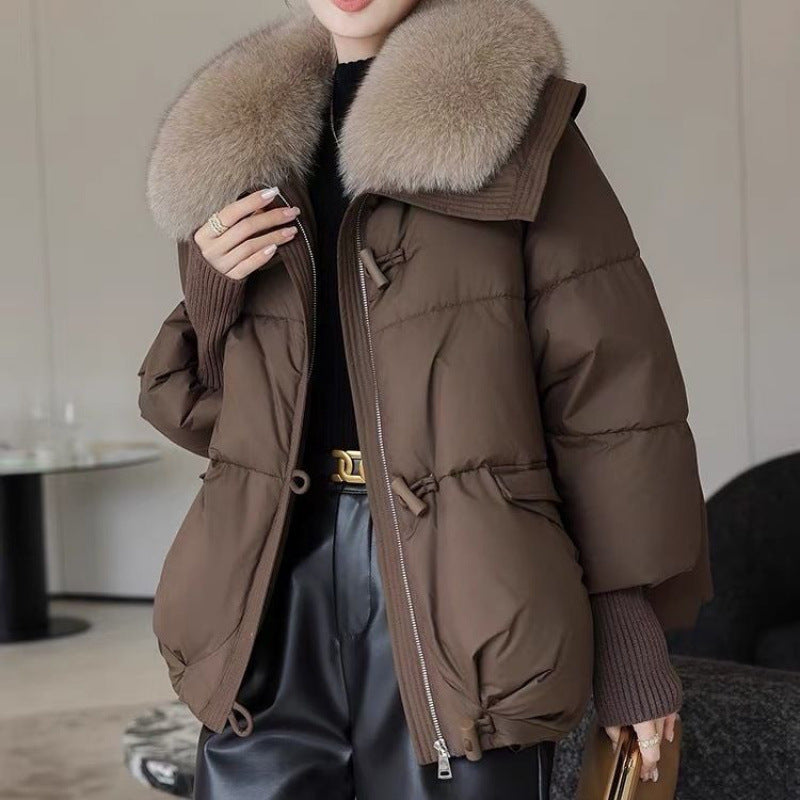 Women's Short Fur Collar Padded Winter Jacket