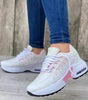 Lace Up Sneakers Women Wedge Heel Running Sports Shoes