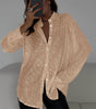 Sequin Long-Sleeve Party Top – Women's Street-Style Lapel Shirt