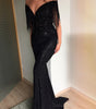 Explosion models sexy black sequins V-neck sleeveless slim dress long skirt