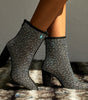 Rhinestone High Heel Boots