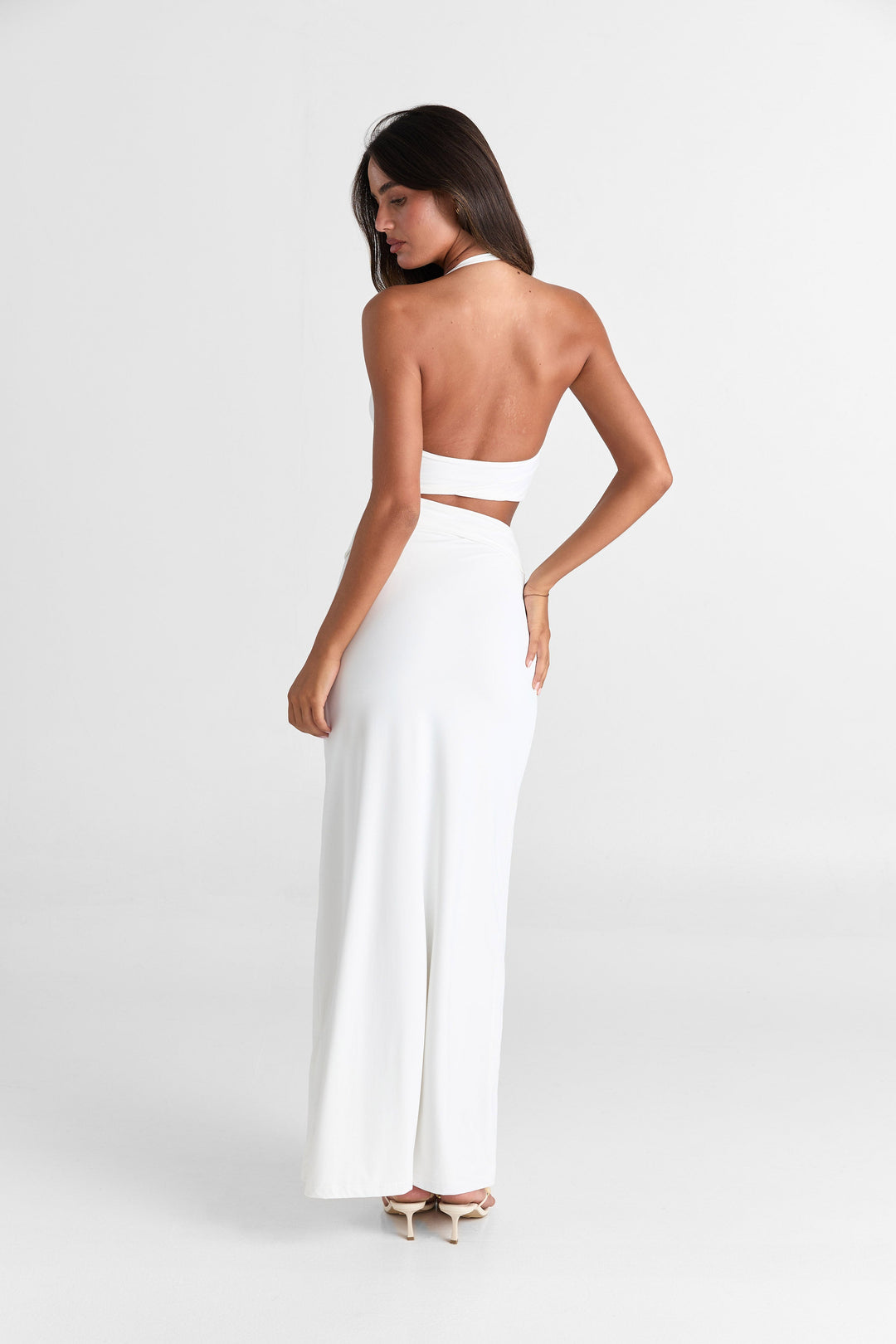Seraphina | Women’s Cutout Halter Maxi Dress with Open Back