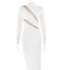 Round Neck Long Sleeve Stitching Dress Women