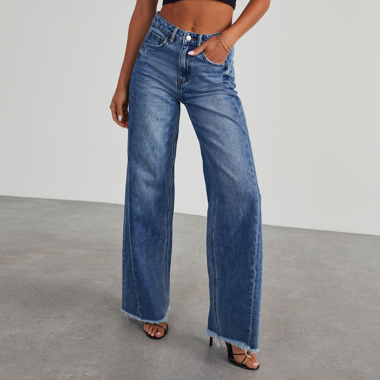 Modische Jeans mit hoher Taille