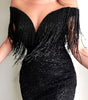 Explosion models sexy black sequins V-neck sleeveless slim dress long skirt