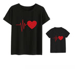 Love round neck print couple parent-child outfit