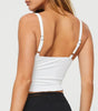 Women's Bow Camisole Backless Tank Waist Trimming Wave Edge Bandeau Sling Top