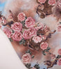 Round Collar Gauze See-through Printed Long Sleeve Dress