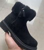 Women's Winter Plush Snow Boots - Side-Zip, Low-Heel